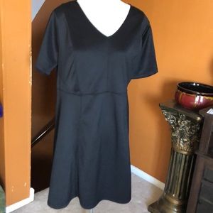 Black scoop neck dress.
